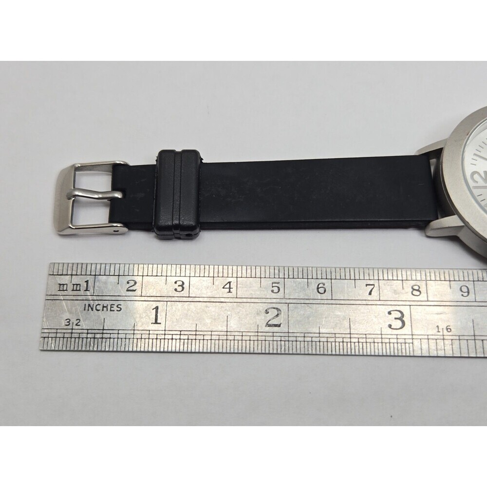 Isaac Mizrahi Live Womens Sport Analog Digital Silver Silicone Watch New Battery - Picture 9 of 12